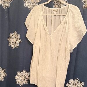 Ava & Viv White Textured Blouse